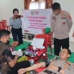 Sambut Hari Bhayangkara ke-77, Polres Konsel Bersama TNI Lakukan Donor Darah