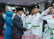 Gubernur Sultra Andi Sumangerukka Kukuhkan 42 Anggota Paskibraka Sultra 2025