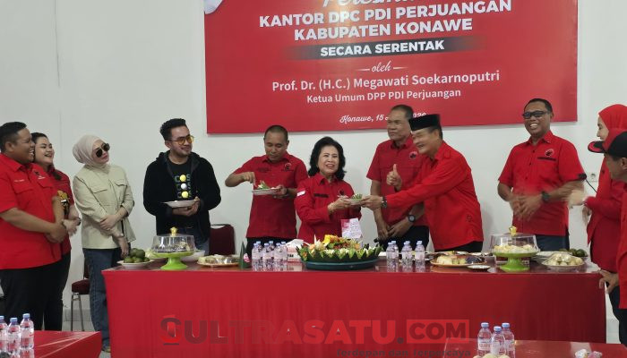 Wakil Bupati Konut Hadiri Peresmian Kantor DPC PDIP Konawe Oleh Pengurus Pusat