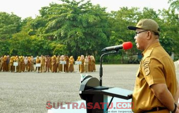 Wakili Bupati, Asisten II Pemda Konawe Utara Pimpin Apel Gabungan Tegaskan Antar OPD Bersinergi