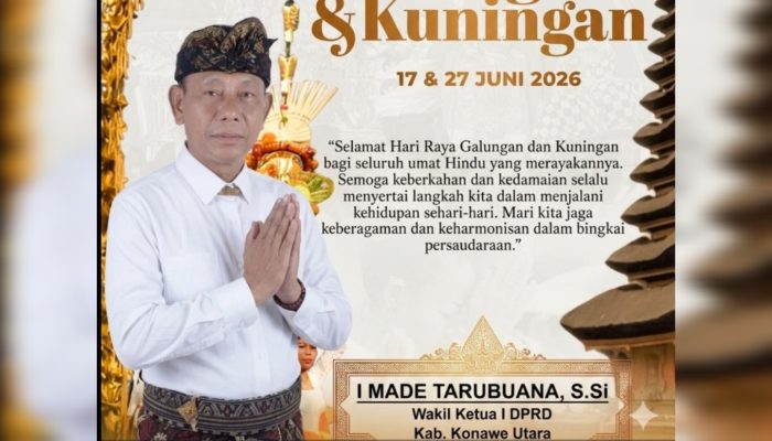 Sambut Galungan dan Kuningan, I Made Tarubuana Ajak Warga Konut Rawat Harmoni dalam Keberagaman