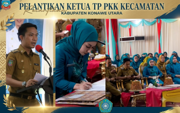 ‎Perkuat Peran Bangun Keluarga Berkualitas, Hj. Misra Wastawati Ikbar Resmi Lantik Ketua TP-PKK Kecamatan se-Konawe Utara