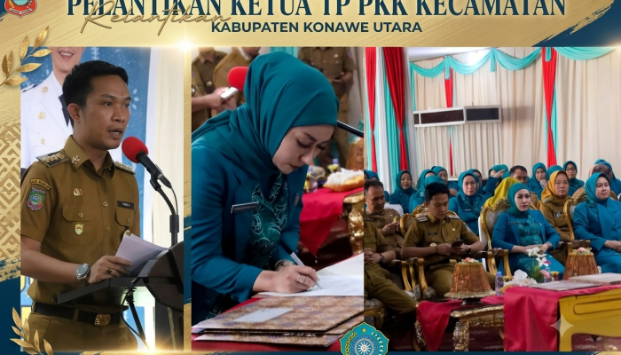 ‎Perkuat Peran Bangun Keluarga Berkualitas, Hj. Misra Wastawati Ikbar Resmi Lantik Ketua TP-PKK Kecamatan se-Konawe Utara